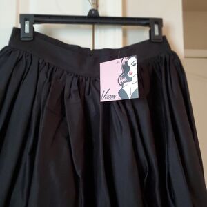 Vixen By Micheline Pitt Black Circle Skirt NWT
